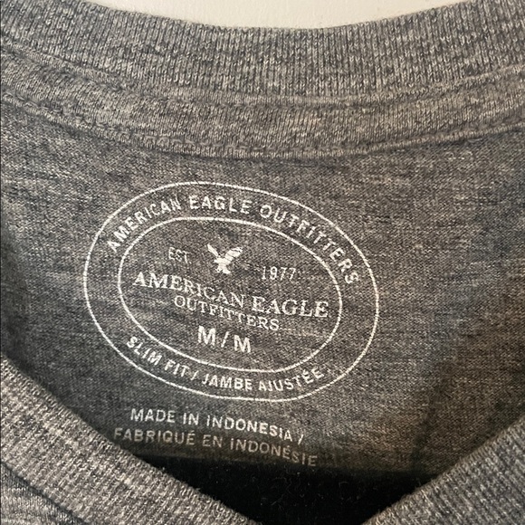 American Eagle Outfitters Charcoal V-Neck Tee - Picture 2 of 3